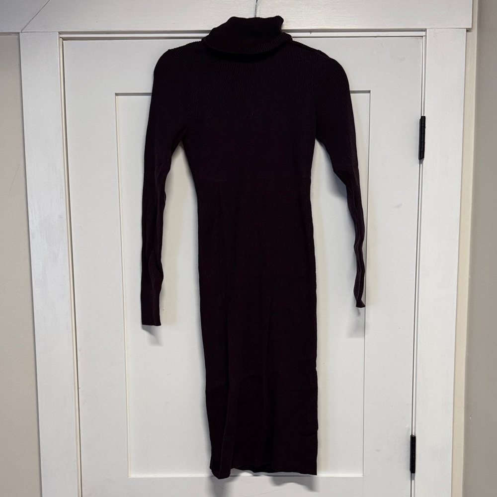 Express Dark Purple Long Sleeve Sweater Dress